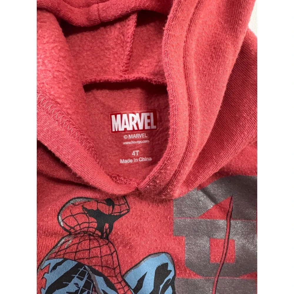 Marvel Spider-Man 4 Piece‎ Hoodie Jogger and Pajama Set Red White Size 4T